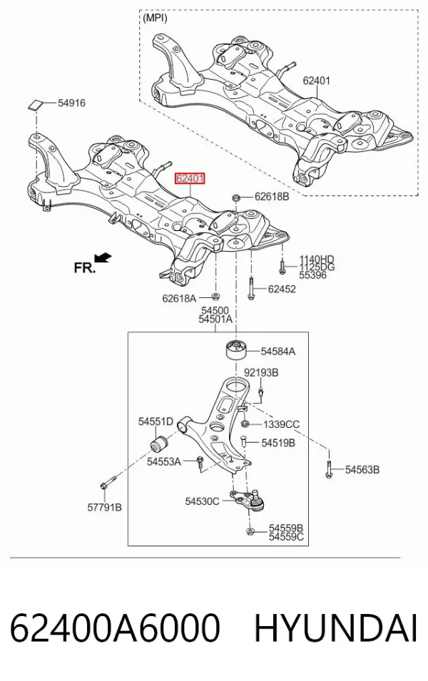 Puente delantero 62400A6000 Hyundai/Kia