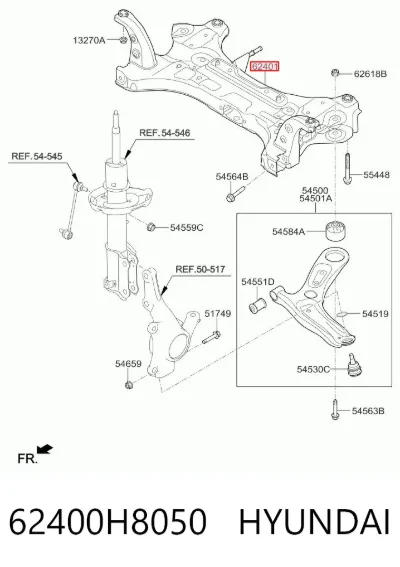Viga de soporte del motor HYUNDAI 62400H8050