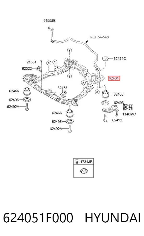 Puente delantero 624051F000 Hyundai/Kia