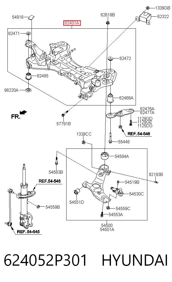 Puente delantero 624052P301 Hyundai/Kia