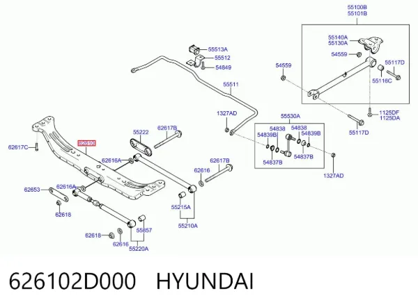 Puente trasero 626102D000 Hyundai/Kia