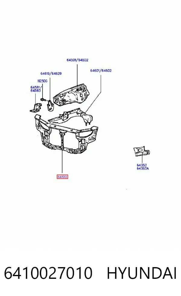 Soporte de radiador Hyundai Coupe I