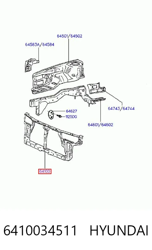 Soporte de radiador Hyundai Sonata III