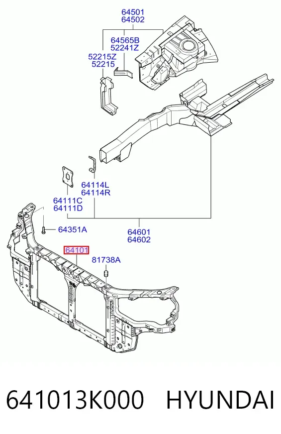 Soporte de radiador Hyundai Sonata V
