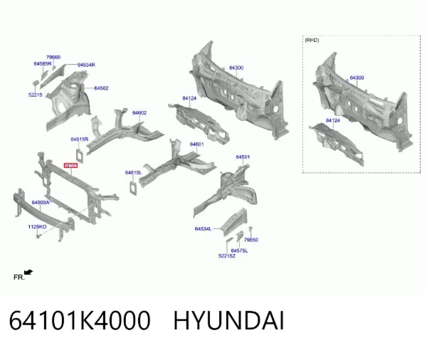 Soporte de radiador Hyundai KONA OS