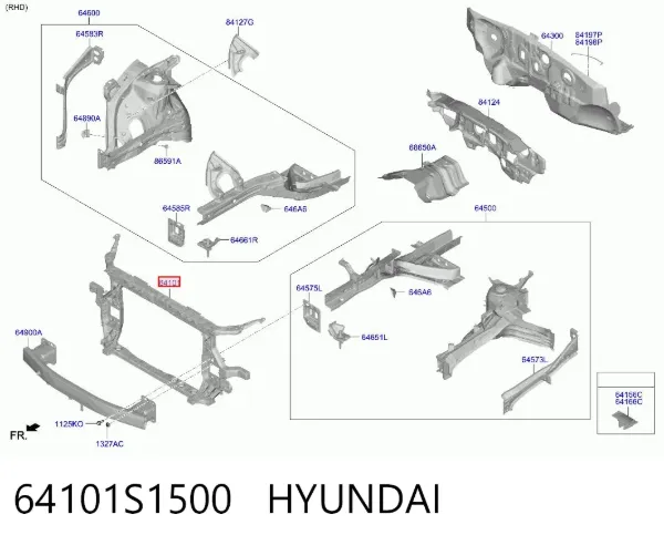 Soporte de radiador 64101S1500 Hyundai/Kia