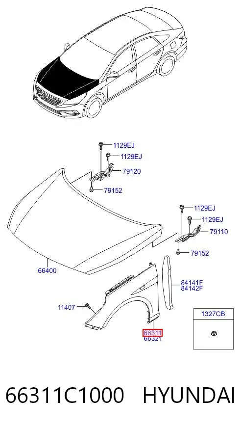 Aleta delantera izquierda Hyundai Sonata VII