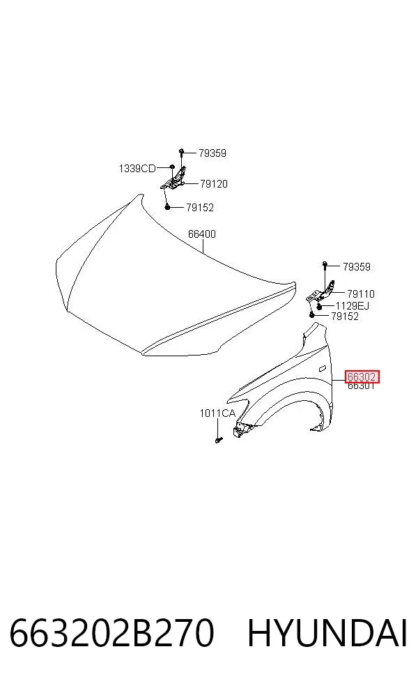 Aleta 663202B270 Hyundai/Kia