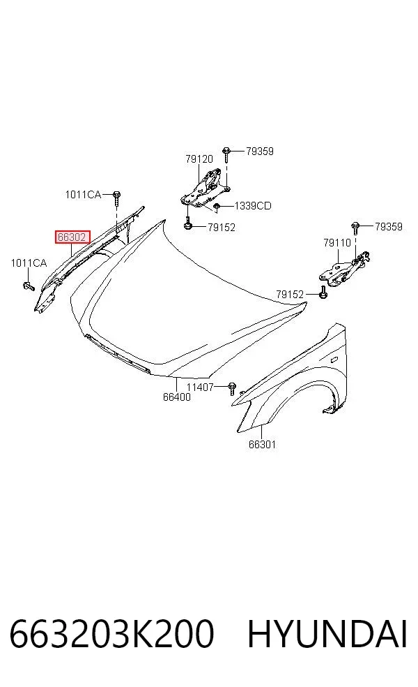 Aleta 663203K200 Hyundai/Kia