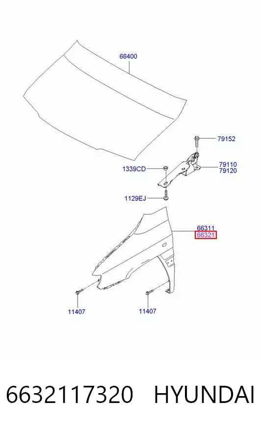 Aleta 6632117320 Hyundai/Kia