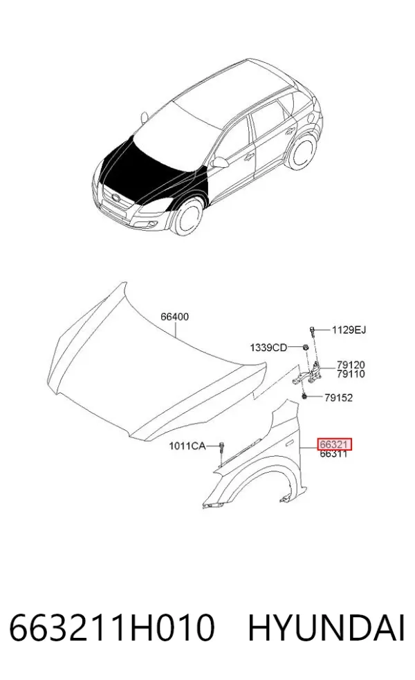 Aleta 663211H010 Hyundai/Kia