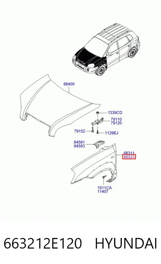 Aleta 663212E120 Hyundai/Kia