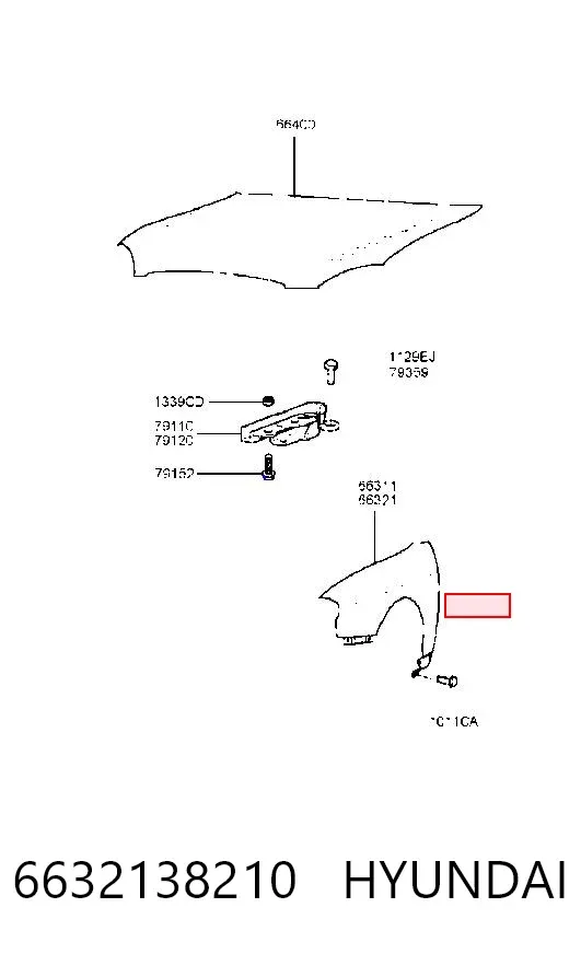 Aleta 6632138210 Hyundai/Kia
