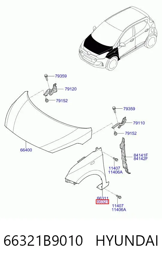 Aleta 66321B9010 Hyundai/Kia
