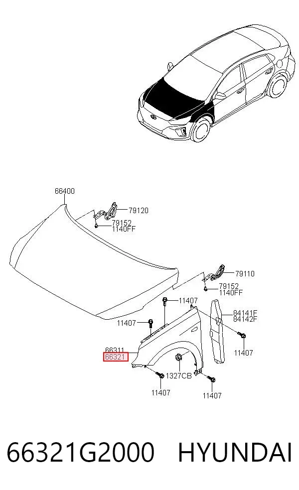 Aleta 66321G2000 Hyundai/Kia