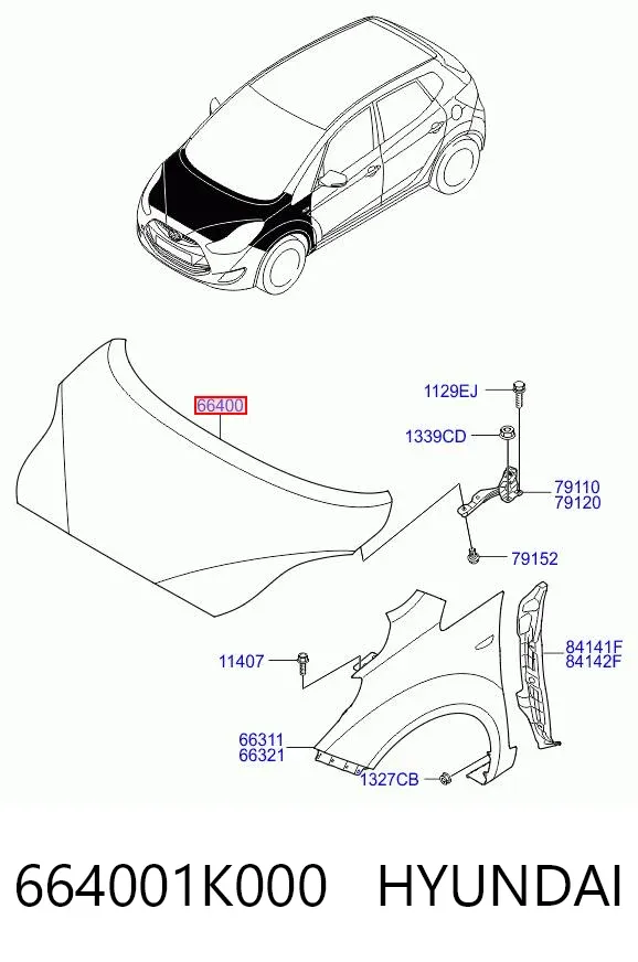 Capó 664001K000 Hyundai/Kia