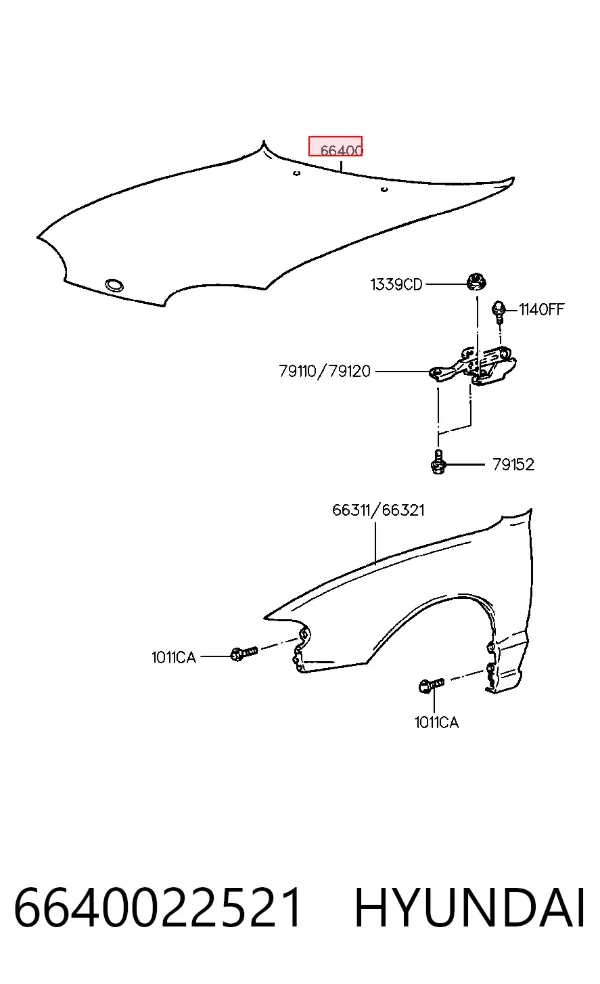 Capó 6640022521 Hyundai/Kia