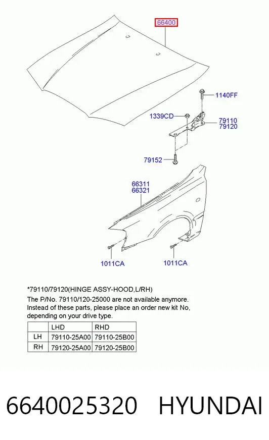 Capó 6640025320 Hyundai/Kia