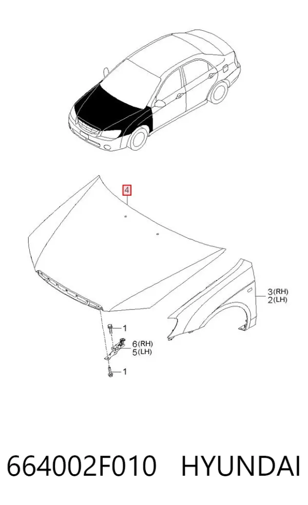 Capó 664002F010 Hyundai/Kia