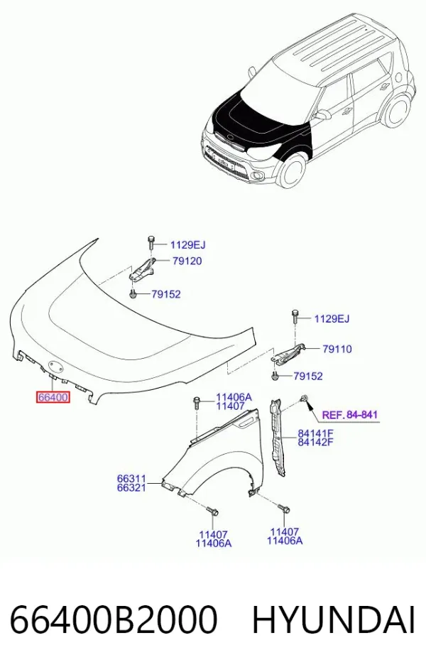 Capó 66400B2000 Hyundai/Kia