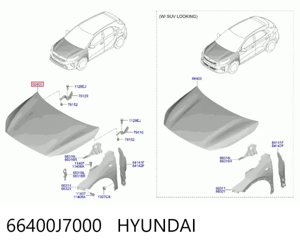 Capó 66400J7000 Hyundai/Kia