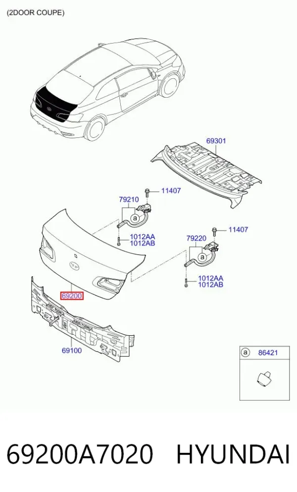 Tapa maletero KIA Cerato III