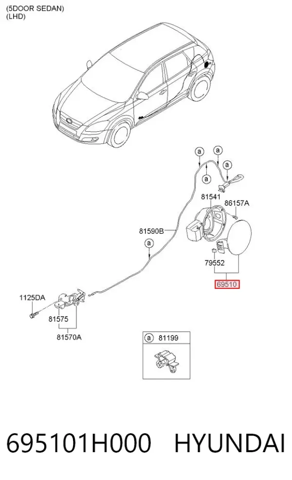 Tapa de la gasolina 695101H000 Hyundai/Kia