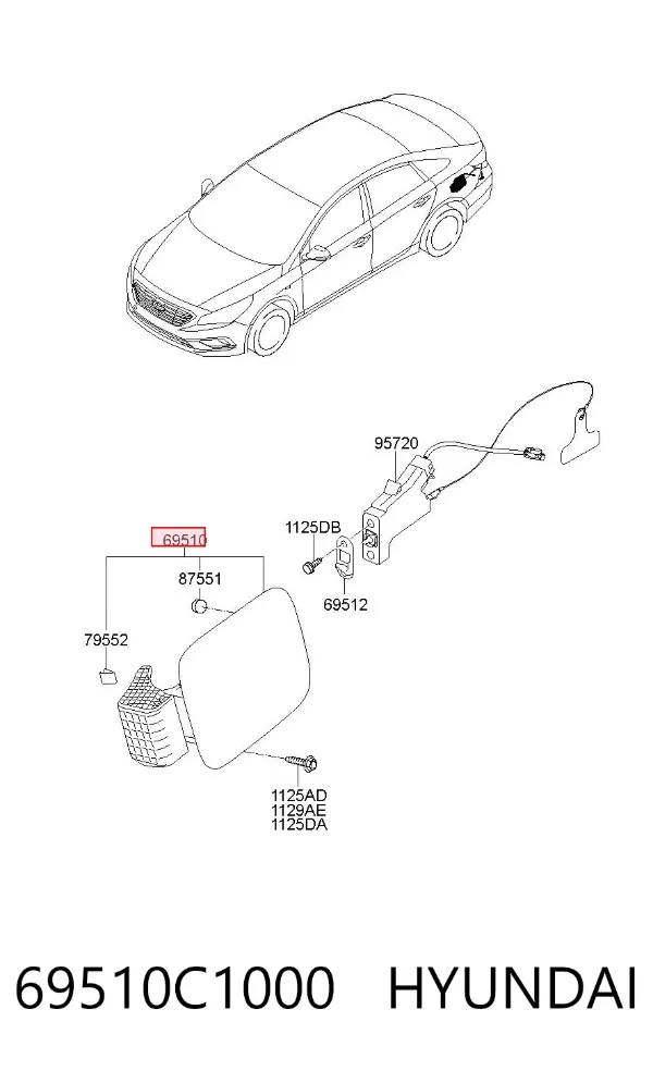 Tapa exterior de la gasolina Hyundai Sonata VII