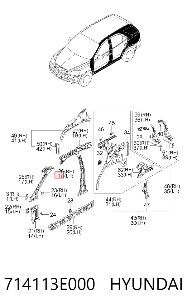  714113E000 Hyundai/Kia