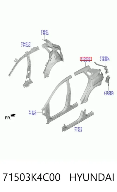 Aleta trasera izquierda HYUNDAI 71503K4C00