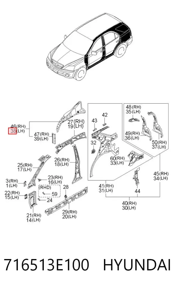  716513E100 Hyundai/Kia
