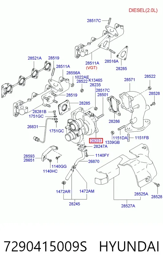 Turbocompresor 7290415009S Hyundai/Kia