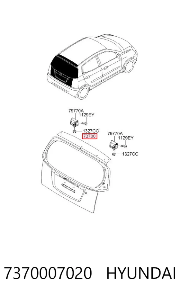 Puerta trasera 7370007020 Hyundai/Kia