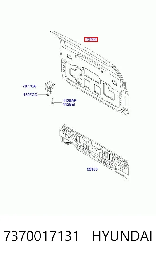 Puerta trasera 7370017131 Hyundai/Kia