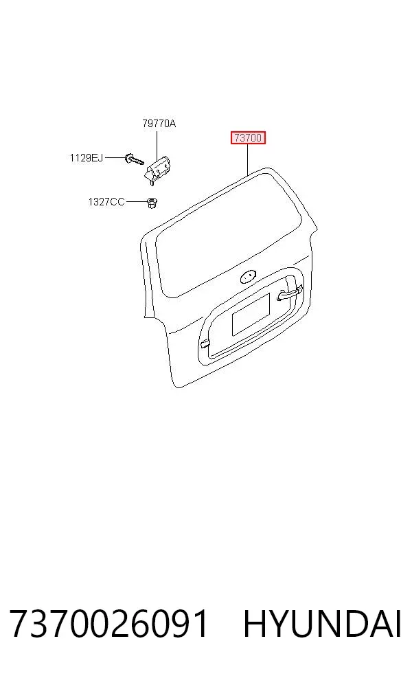 Puerta trasera 7370026091 Hyundai/Kia