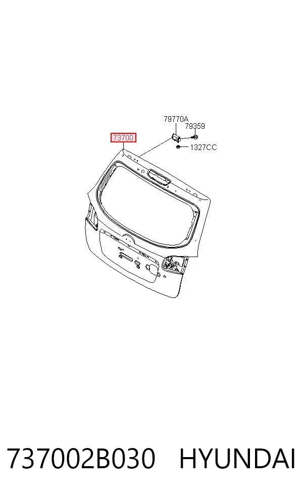 Puerta trasera 737002B030 Hyundai/Kia