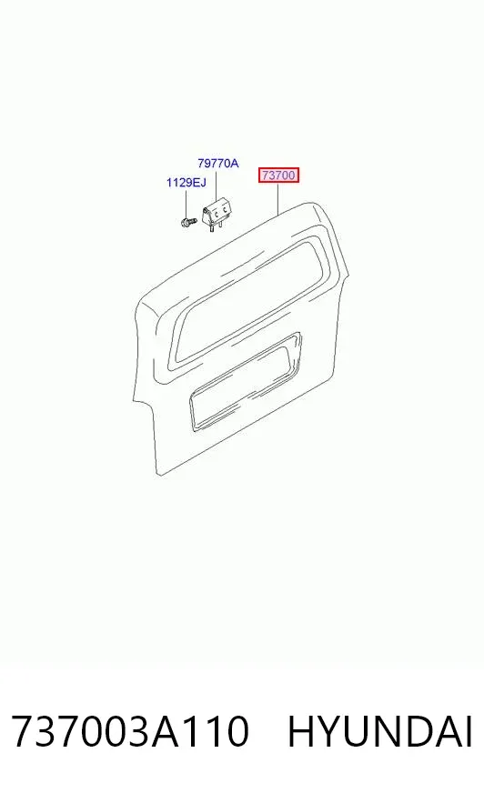 Puerta trasera 737003A110 Hyundai/Kia