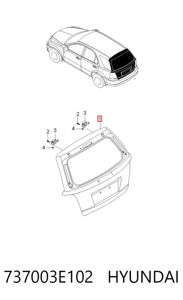 Puerta trasera 737003E102 Hyundai/Kia