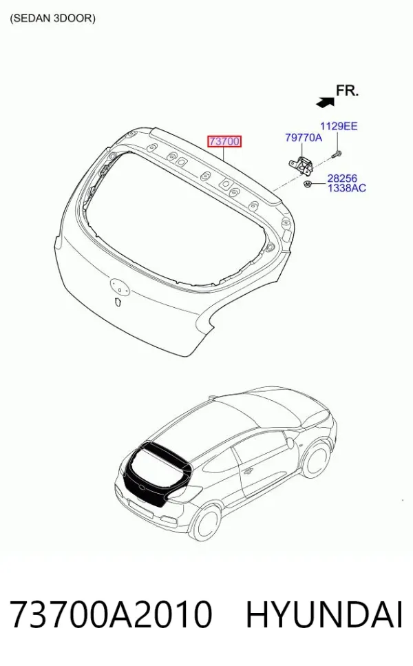 Puerta trasera 73700A2010 Hyundai/Kia