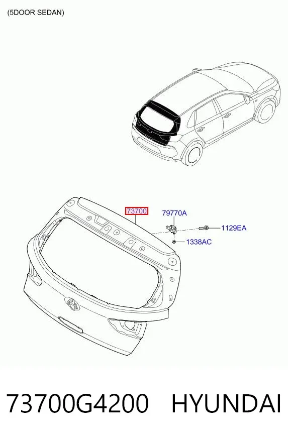 Puerta trasera 73700G4200 Hyundai/Kia
