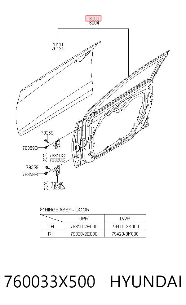 Puerta delantera izquierda Hyundai Elantra V