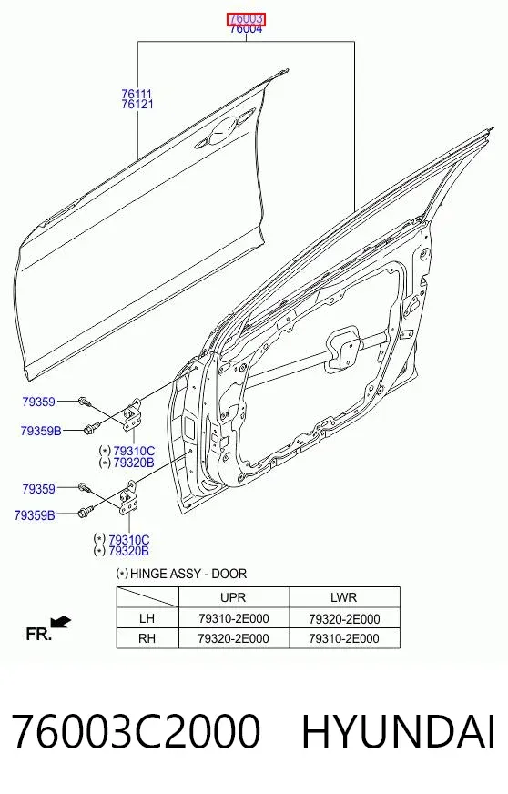 Puerta delantera izquierda Hyundai Sonata VII