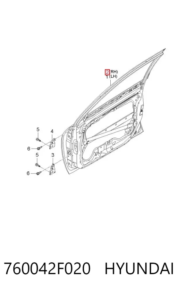 Puerta delantera derecha 760042F020 Hyundai/Kia