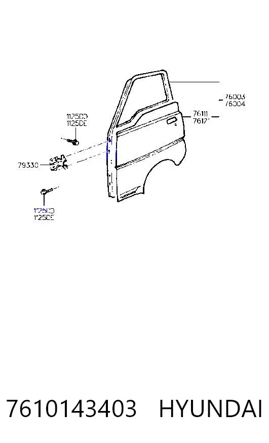 Puerta delantera izquierda 7610143403 Hyundai/Kia