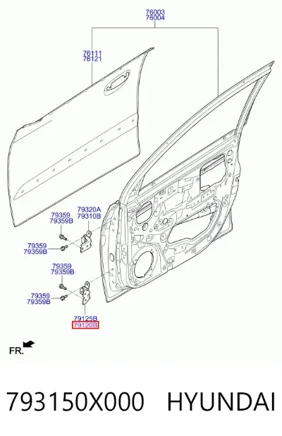Bisagra de puerta delantera izquierda HYUNDAI 793150X000