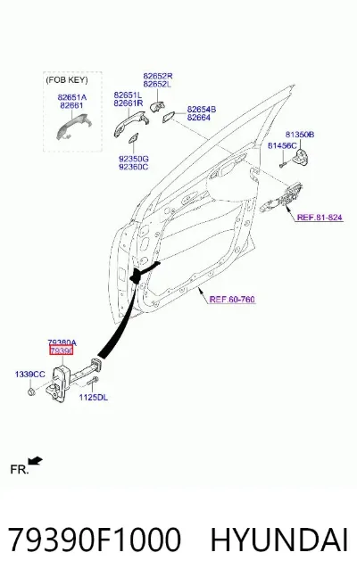 Limitador de apertura de puerta delantera derecha HYUNDAI 79390F1000