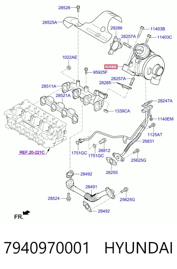 Turbocompresor 7940970001 Hyundai/Kia