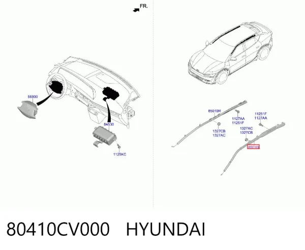 Airbag de cortina lateral izquierda 80410CV000 Hyundai/Kia
