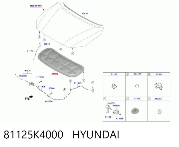 Aislamiento del Capó Hyundai KONA OS