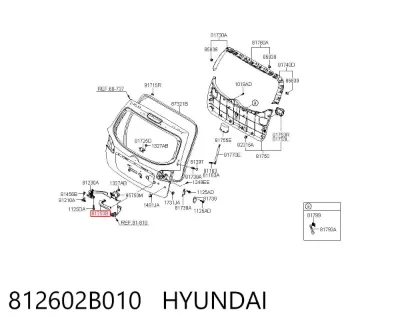 Manija exterior de tapa de maletero HYUNDAI 812602B010